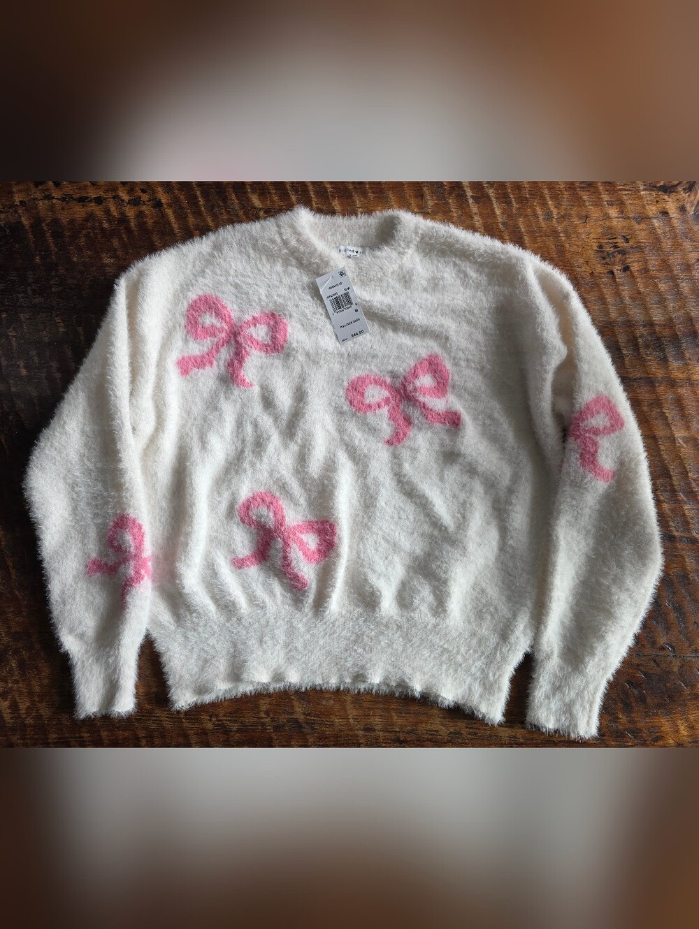 Womens Pink Bow Sweater